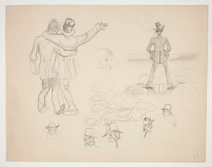 Různé studie mužské postavy od Edwin Austin Abbey