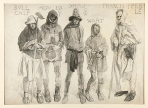Před Justice Shallow od Edwin Austin Abbey