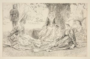 Před princeznou od Edwin Austin Abbey