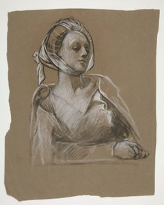 Busta ženy: studium pro od Edwin Austin Abbey