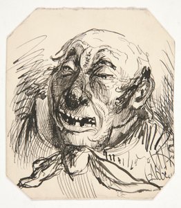 Karikatura plešatějícího muže od Edwin Austin Abbey