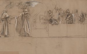 Studie kompozice pro od Edwin Austin Abbey