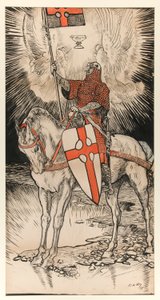 Kresba pro plakát propagující výstavu a vydání knihy Abbey od Edwin Austin Abbey