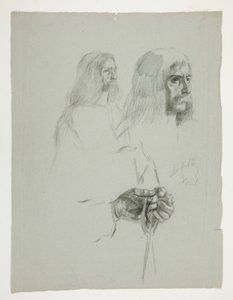 Figurální studie pro jednu z nástěnných maleb z The Quest of the Holy Grail (série patnácti obrazů pro Boston Public Library, dokončena v roce 1901) od Edwin Austin Abbey