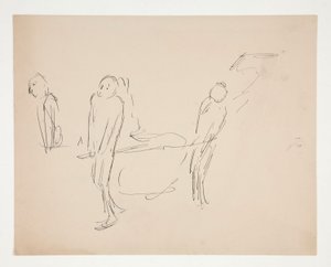 Figurální studie - dva muži nesoucí nosítka od Edwin Austin Abbey