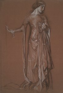 Figurální studie. Dřevěné uhlí a křída na červeném papíře. od Edwin Austin Abbey