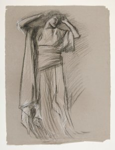 Figurální studie pro Castle of the Maidens(?), z The Quest of the Holy Grail (série 15 obrazů pro Boston Public Library, dokončena v roce 1901) od Edwin Austin Abbey