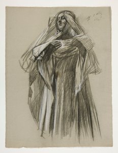 Figurální studie pro Infant Galahad, z The Quest of the Holy Grail (první ze série patnácti nástěnných maleb pro Boston Public Library, dokončena v roce 1901)