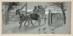 Skupina lidí v otevřeném košíku - (neidentifikovaný obrázek) od Edwin Austin Abbey