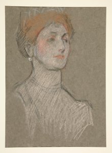 Hlava ženy, korunovace Edwarda VII. od Edwin Austin Abbey