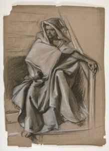 Seriál Svatý Grál. Hodded figurální studie. od Edwin Austin Abbey