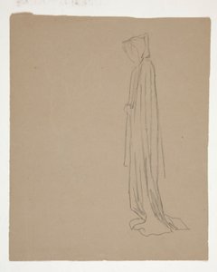 Postava s kapucí (recto); Studie mužské postavy (verze) od Edwin Austin Abbey