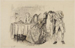 Ilustrace ke Goldsmithovu dílu She Stoops to Conquer: „Tak proč jí to hned neřeknete?“ od Edwin Austin Abbey