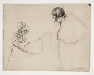 Isabella and the Duke (studie pro .1108), z Measure for Measure od Edwin Austin Abbey