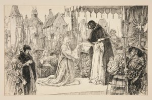 Isabella a vévoda - V. dějství, scéna I, míra za míru od Edwin Austin Abbey