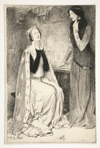 Katherine a Alice - dějství III, scéna V, král Jindřich V od Edwin Austin Abbey