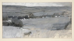 Krajina s krávou v popředí od Edwin Austin Abbey