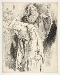 Lear s Cordelií mrtvou v náručí, dějství V, scéna iii, král Lear od Edwin Austin Abbey