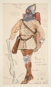 Man of Arms, skica kostýmu pro Henryho Irvinga od Edwin Austin Abbey