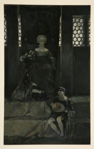 Mariana a chlapecký zpěv - dějství III, scéna I, míra za míru od Edwin Austin Abbey