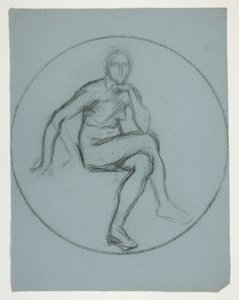 Studie medailonu pro nástěnnou malbu v budově státního kapitolu v Harrisburgu, Pennsylvania, 1902-1911 (dokončil John Singer Sargent) od Edwin Austin Abbey