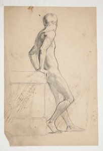 Studium nahé mužské postavy, třída života od Edwin Austin Abbey
