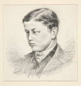 Portrét neznámého mladého chlapce od Edwin Austin Abbey
