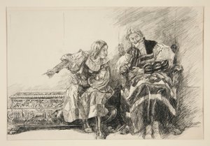 Proteus a vévoda, z dějství III, scéna i, Dva pánové z Verony od Edwin Austin Abbey