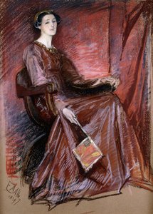 Sedící žena s alžbětinskou čelenkou, 1897 od Edwin Austin Abbey