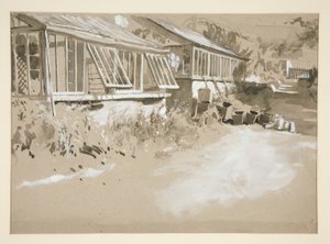 Chatrče a keře od Edwin Austin Abbey