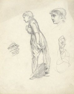 List studií: Žena, hlava a ruce od Edwin Austin Abbey