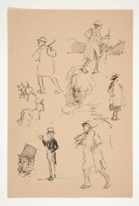 List skic venkovských postav od Edwin Austin Abbey