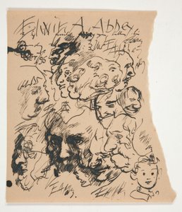 List náčrtů hlav od Edwin Austin Abbey