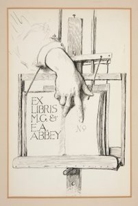 Skica pro Ex Libris: M.G. & E.A. Opatství od Edwin Austin Abbey