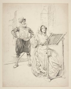 Skica pro píseň narcisu od Edwin Austin Abbey