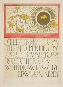 Skica pro ilustraci k Selections from the Poetry of Robert Herrick (kniha vydaná nakladatelstvím Harper v roce 1882, dříve publikovaná v Harper od Edwin Austin Abbey