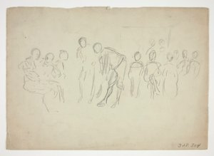 Náčrt davu - neidentifikovaný obrázek od Edwin Austin Abbey