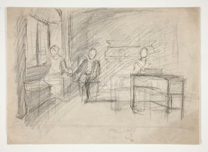 Studie na starou píseň(?) (akvarel) od Edwin Austin Abbey