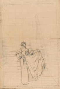 Studie na míru: Žena v renesančním kostýmu. od Edwin Austin Abbey