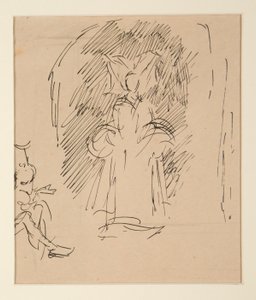 Studie pro kněze a velkou dámu (akvarel) od Edwin Austin Abbey