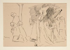 Studie pro kněze a velkou dámu (akvarel) od Edwin Austin Abbey