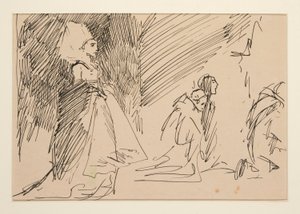 Studie pro kněze a velkou dámu (akvarel) od Edwin Austin Abbey