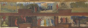 Studie pro hledání a dosažení svatého grálu, Book Delivery Room, Boston Public Library od Edwin Austin Abbey