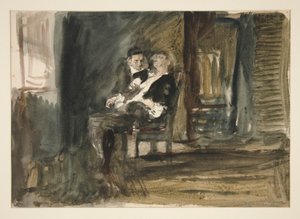 Studie pro The Scarlet Letter (olejomalba) od Edwin Austin Abbey