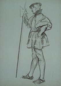 Studie pro proces s královnou Kateřinou od Edwin Austin Abbey