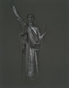 Studie pro alegorickou postavu umění, rondel v rotundě budovy státního kapitolu v Pensylvánii, Harrisburg, 1902-1911 od Edwin Austin Abbey