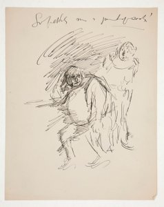 Studie k neidentifikované Shakespearově hře, možná Falstaffovi od Edwin Austin Abbey