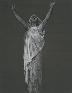 Studie k postavě náboženského rondelu v rotundě budovy státního kapitolu v Harrisburgu, Pennsylvania, 1902-1911 od Edwin Austin Abbey