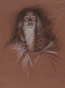 Studie pro hlavu keltské ženy, z The Play Scene, Hamlet, dějství 3, scéna 2 od Edwin Austin Abbey