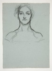 Studie pro pastel (.2228): Portrét mladé ženy od Edwin Austin Abbey